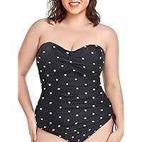 Ocean Blues Women's Twist Bandeau Swimsuit Top Ruched Tummy Control Tankini Top Only …