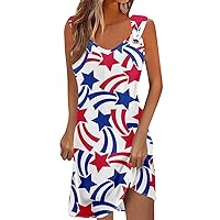 2024 V-Neck Dress Loose Sleeveless Outdoor Beach Ladies Mini Sling Dress Weekend Summer Print Trendy Dresses