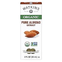 Watkins Organic Almond Extract, No Artificial Colors or Flavors, Kosher, USDA Certified Organic, Gluten Free & Non-GMO, 2 Fluid Ounce (Pack of 12)