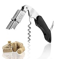 Professional Waiter Corkscrew, XIACIBDUS Wine Opener Manual with Foil Cutter, Wine Key with Ergonomic Rubber Grip, Dual Lever System Wine Bottle Opener for Waiters Bartenders Servers Sommelier
