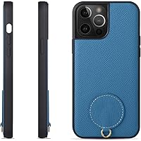 ONNAT-Anti-Fingerprint Case for iPhone 14 Pro Max Wireless Charging Function Protective Case with Adjustable Detachable Lanyard (Blue)