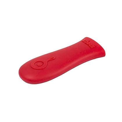 Lodge Silicone Hot Handle Holder - Red Heat Protecting Silicone Handle for Lodge Cast Iron Skillets with Keyhole Handle 5-5/8