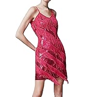 Womens Sparkly Sequin Sleeveless V Neck Mesh Cocktail Party Short Prom A Line Formal Dress Fall Dresses for Women 2024