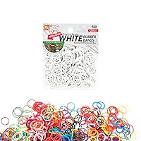 Rubber Bands Hair Band Hair Accessories Stretchy No Damage Mini Hair Ties (White - 250 Pcs)