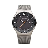 BERING Solar Movement Men's Watch Solar Collection with Stainless Steel and Sapphire Glass 14440-XXX Bracelet Watches – Waterproof: 5 ATM