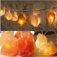 Himalayan Salt String Lights,Battery/USB Powered 10.8 ft 20 LED Natural Crystal Salt Warm Lights String with Remote,Indoor Outdoor Halloween Christmas Holiday Party Wedding Decoration (Warm White)