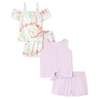 The Children's Place baby-girls Baby and Toddler Girls Sleeveless Tank Top and Shorts Set 4-pack