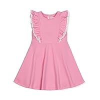 Hope & Henry Girls' Long Sleeve Ruffle Pinafore Dress with Bow