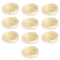 Happyyami 10pcs Simulated Bird nest Easter Outdoor Decorations Bird Nest Ornament Pigeon Liner Photo Props Bird Ornament Pigeon breeding Eggs mat Easter Birds Snack Numb Chicken coop White