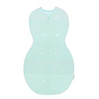 Happiest Baby Sleepea 5-Second Swaddle - 100% Organic Cotton Baby Swaddle Blanket - Doctor Designed Promotes Healthy Hip Development (Teal Stars, Small)