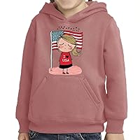 I Love Usa Toddler Pullover Hoodie - Cartoon Sponge Fleece Hoodie - Illustration Hoodie for Kids