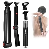 Ultimate PRO Back Shavers for Men Body Shaver with Adjustable Extreme Reach Handle, Body Groomers Men's Electric Back Shaver and 2 Shock Absorber Flex Heads