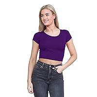 Hamishkane® Women's Cap Sleeve Stretchy Crop Tops for Women - Y2k Top Fashion Basic Mini Vest Tee, Comfortable and Versatile Summer Tops for Women UK, Perfect for Casual Wear and Gym