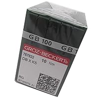GROZ-BECKERT Needle in CKPSMS Clear Plastic Box- 100 Groz Beckert DBXK5 Industrial Embroidery Sewing Machine Needles Compatible with Tajima Barudan SWF (Size 90/14)