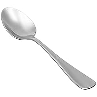 Amazon Basics Stainless Steel Dinner Spoons with Round Edge, Large Tablespoons, 7.9 inches, Pack of 12, Silver