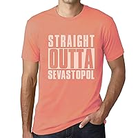 Men's Graphic T-Shirt Straight Outta Sevastopol Short Sleeve Tee-Shirt Vintage Birthday Gift Novelty Tshirt