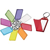 Lucky Line ID Key Tag with Flap, Split Ring & Paper Insert for Labeling, Key Organization & Identification, Assorted, Pack of 10 (605100)