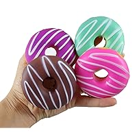 Curious Minds Busy Bags Set of 4 Donut Squishy Slow Rise Memory Foam - Scented Sensory, Stress, Fidget Toy Doughnut