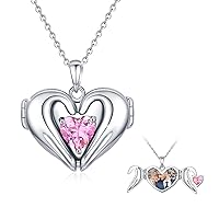 Heart Locket Chain 925 Sterling Silver Love Heart Locket for Opening Pictures I Love You Photo Locket Amulet Chain Family Locket for Women Valentine's Day Gifts for Wife Girlfriend