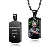 Personalized Cremation Urn Necklace for Ashes Custom Photo/Text/Date Cremation Jewelry Personalized Gifts for Men Women Dog Memorial Gifts Stainless Steel Pendant with Funnel Kit