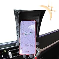 Phone Sun Shade - Durable Car Cell Phone Sunshield | Glare Blocking Stand for Car and Motorcycle | Easy Installation/Removal - Silver Coated Cloth Material - Size: 7.48 X 5.51X 2.75in