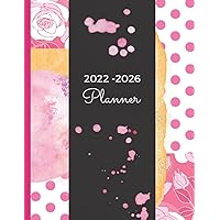 2022 - 2026 Planner: Pretty Pink 5 Year Notebook - Large Monthly Calendar with Holidays - Birthday & Event Log - Contact Lists - for Moms, Daughters, Students, or Teachers!