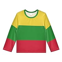 Patriot Boys' Rash Guard Shirts Flag of Lithuania Swim Shirt 3-12T