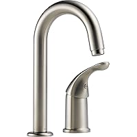Delta Faucet Bar Faucet Brushed Nickel, Bar Sink Faucet Single Hole, Wet Bar Faucets Single Hole, Prep Sink Faucet, Faucet for Bar Sink, Kitchen Faucet, Stainless 1903-SS-DST, 5.00 x 12.00 x 5.00 inches