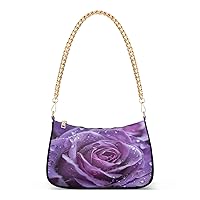 Shoulder Bags for Women Rose Hobo Tote Handbag Small Clutch Purse with Zipper Closure