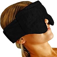 Microwavable Heated/Iced Eyes Sleep Mask. Perfect for Migraines, Headache, Stress, Dry Eyes, Sinus Pressure Relief and Relaxation- Black