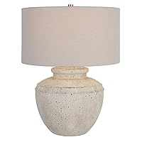 MY SWANKY HOME Rustic Antique Style Urn Shape Table Lamp 25 in Textured Old World Distressed