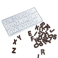 Restaurantware Pastry Tek 10.8 x 5.3 Inch Chocolate Letter Molds 10 Alphabet Letter Molds - 26 Cavities Freezer-Safe Clear Polycarbonate Alphabet Candy Molds Easy Release Food Grade