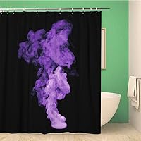 Bathroom Shower Curtain Purple of Violet Smoke on Black Use It Polyester Fabric 60x72 inches Waterproof Bath Curtain Set with Hooks
