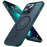 TORRAS Magnetic Designed for iPhone 13 Pro Max Case, [Military Grade Drop Tested] [Compatible with MagSafe] Shockproof Translucent Hard Back Soft Slim Protective Case for iPhone 13 Pro Max, Green