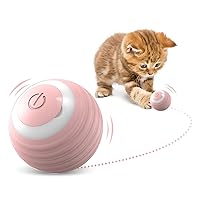 Interactive Cat Toy Ball-USB Rechargeable Automatic Cat Toy，Cat Balls Automatic Moving Rolling Cat Toys for Indoor Cat Kitten，Smart Ball Cat Toy Gift for Your Kitty (Pink*2)