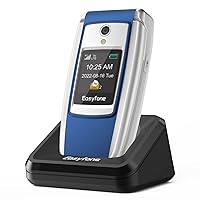 T300 4G Unlocked Big Button Flip Cell Phone for Seniors, Clear & Loud Sound and Hearing aid Compatible, SOS Button, SIM Card Included, Big Battery with a Charging Dock, FCC Certified (Blue)