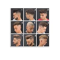 Men's Barber Haircut Poster, Men's Trendy Hair Salon Image Poster, Barber Shop Poster, Barber Shop D Canvas Painting Wall Art Poster for Bedroom Living Room Decor 12x12inch(30x30cm) Unframe-style