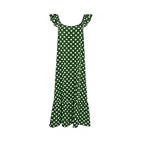 Bohemian Polka Dot Print MASI Casual Dress Casual Women's Sleeveless Robe Cute Long Womens Summer Dresses for