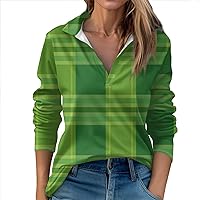 v Neck t Shirts for Women Spring and Autumn Tops V-Neck St. Patrick's Day Printed Casual Fashion Tops T-Shirt