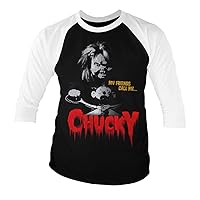 Chucky Officially Licensed Call Me Baseball 3/4 Sleeve T-Shirt