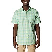Columbia Men's Super Slack Tide Camp Shirt, Key West Mid Gingham, X-Large Tall