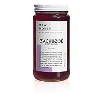 Unfiltered Raw Honey by Zach & Zoe Sweet Bee Farm – (1) 16 Ounce Jar of Honey with Lavender - Pure Farm Raised Honey with Powerful Anti-oxidants, Amino Acids, Enzymes, and Vitamins!