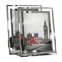 Giftgarden 5x7 Picture Frames Modern 5 by 7 Inch Glass Picture Frame Friends Gifts for 5x7 Photos Display, Pack of 2