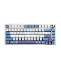 EPOMAKER x LEOBOG Hi75 Aluminum Alloy Wired Mechanical Keyboard, Programmable Gasket-Mounted Gaming Keyboard with Mode-Switching Knob, Hot Swappable, NKRO, RGB (White Purple, Juggle V2 Switch)