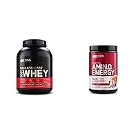 ON Gold Standard 100% Whey Protein Primary Source Isolate - Double Rich Chocolate 74 Servings + ON Amino Energy - BCAA, Amino Acids, Keto Friendly, Green Coffee Extract- Fruit Fusion, 30 Servings