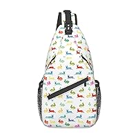 Rainbow Rabbit Cross Chest Bag Diagonally Travel Backpack, Light Travel, Hiking Single Shoulder Bag