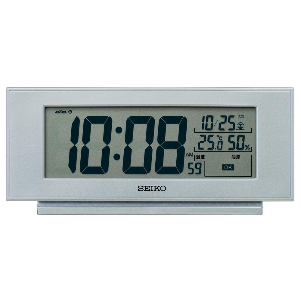 Mua Seiko Clock NAVI SQ794S Table Clock, Silver Metallic, Product Size:   x  x  inches ( x  x  cm), Alarm Clock, Radio, Digital,  Temperature and Humidity Display, Comfortable