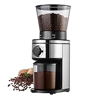 Coffee Bean Burr Grinder Electric, Burr Mill Conical Coffee Grinder With 30 Adjustable Grind Settings For 2-12 Cups, Sliver & Black