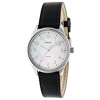 Timex TW2W15900 Women's Stainless Steel Quartz 32MM US Watch Wristwatch Brand Black, Pearl