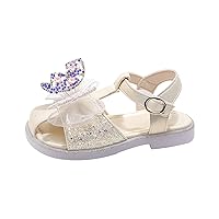 Girls Summer Fashion Sandals Rhinestone Butterfly Soft Bottom Baotou Sandals Comfortable Non Slip Beach Shoes